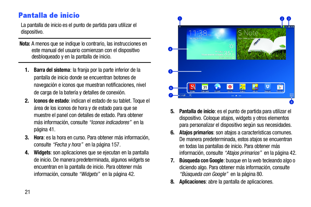 Pantalla de inicio Galaxy Note 10.1 2014 Edition S-Pen