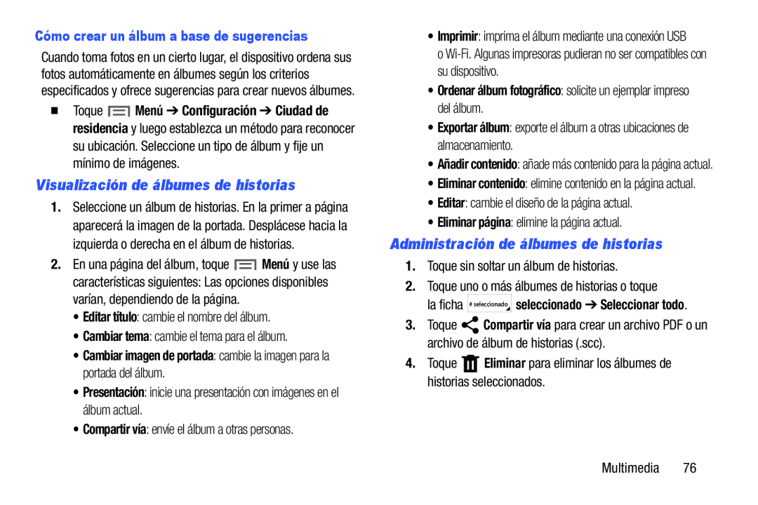 Visualización de álbumes de historias Administración de álbumes de historias