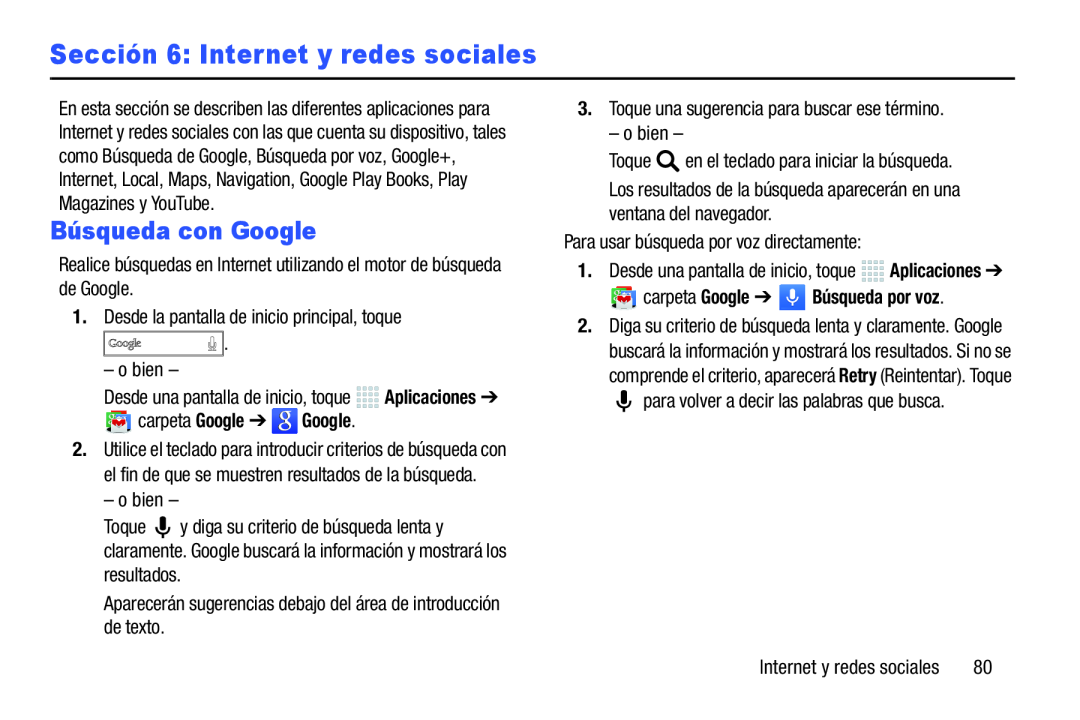 Búsqueda con Google Galaxy Note 10.0 Wi-Fi