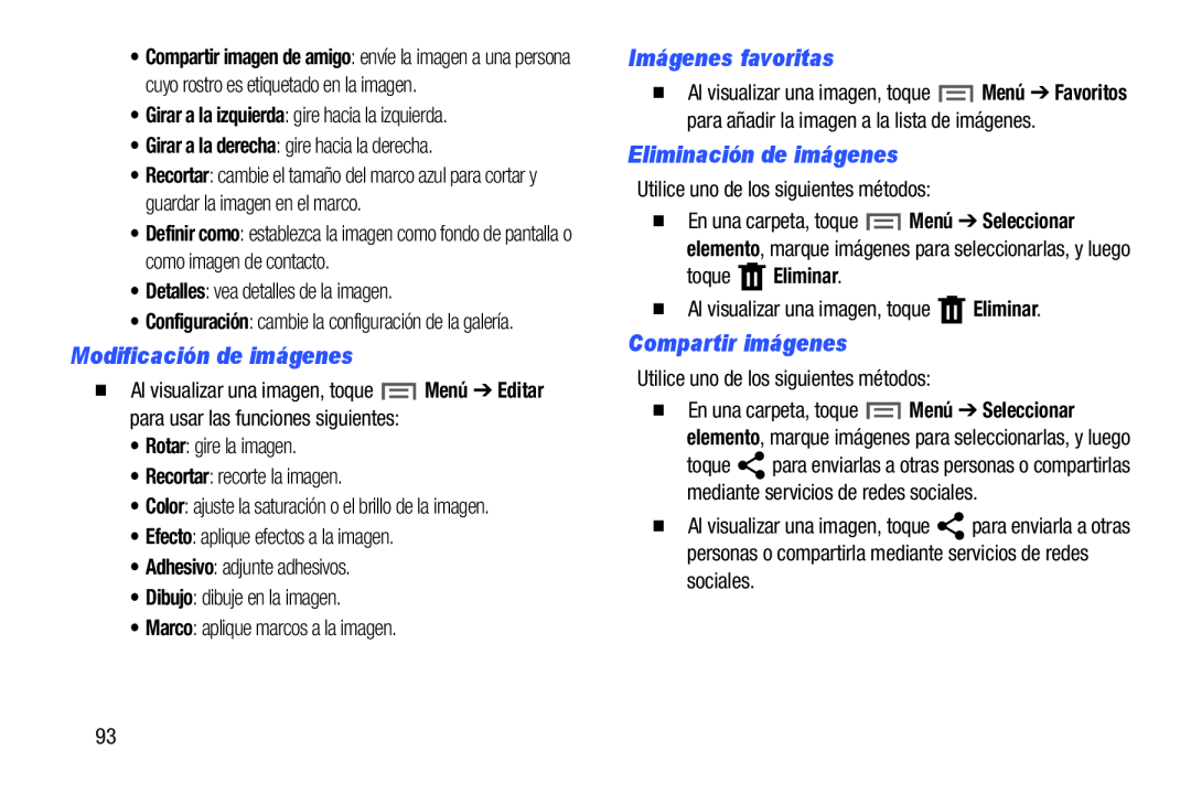 Modificación de imágenes Imágenes favoritas