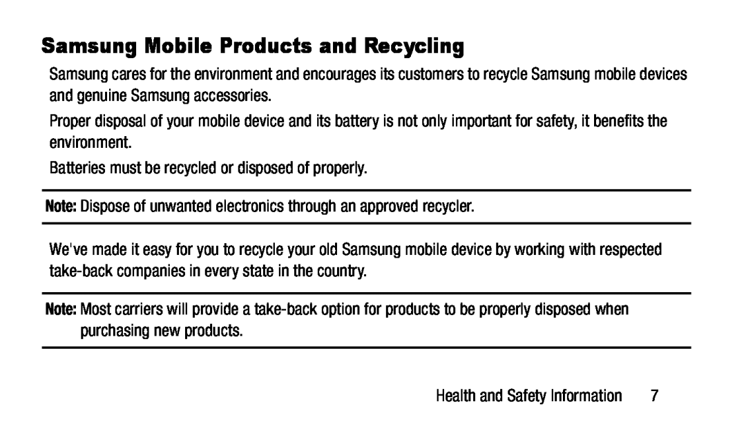 Samsung Mobile Products and Recycling