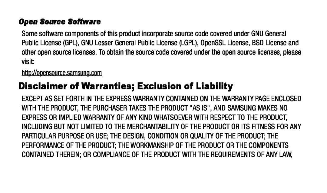 Disclaimer of Warranties; Exclusion of Liability Galaxy Note 10.1 2014 Edition T-Mobile