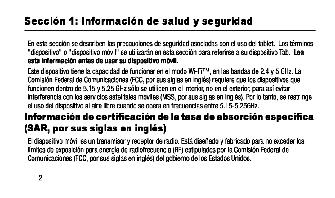 Sección 1: Información de salud y seguridad Galaxy Note 10.1 2014 Edition T-Mobile