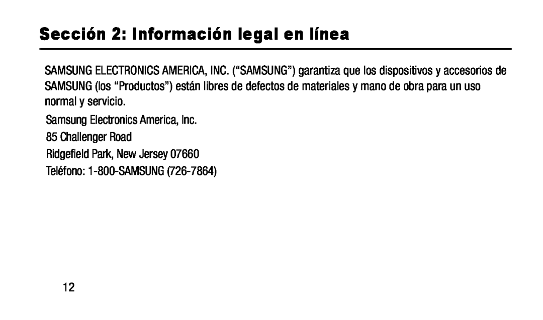 Sección 2: Información legal en línea Galaxy Note 10.1 2014 Edition T-Mobile