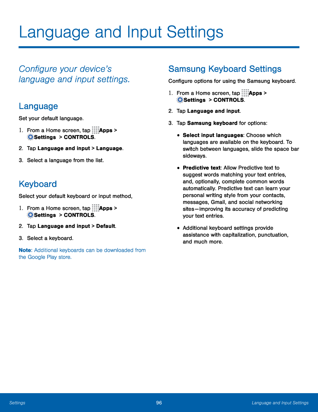 Configure your device’s language and input settings Galaxy Note 10.1 2014 Edition T-Mobile