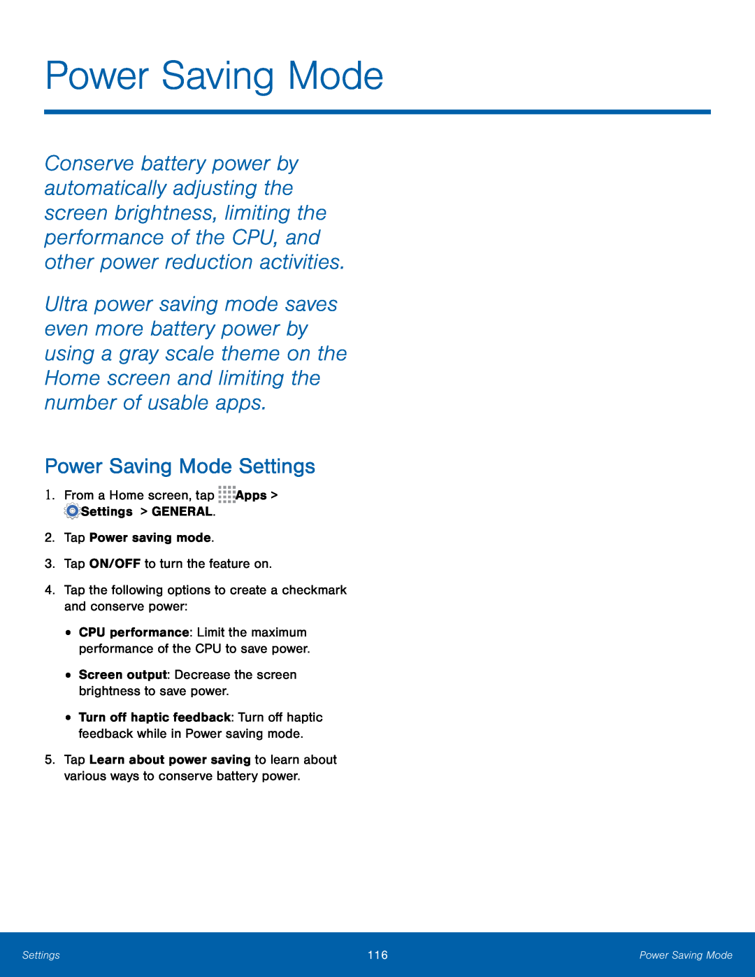 Power Saving Mode Settings Galaxy Note 10.1 2014 Edition T-Mobile