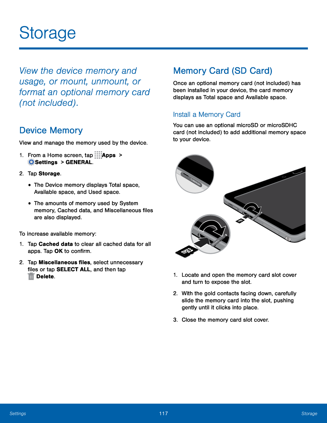 Install a Memory Card Device Memory