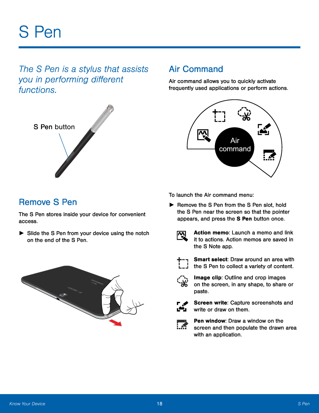 The S Pen is a stylus that assists you in performing different functions Galaxy Note 10.1 2014 Edition T-Mobile