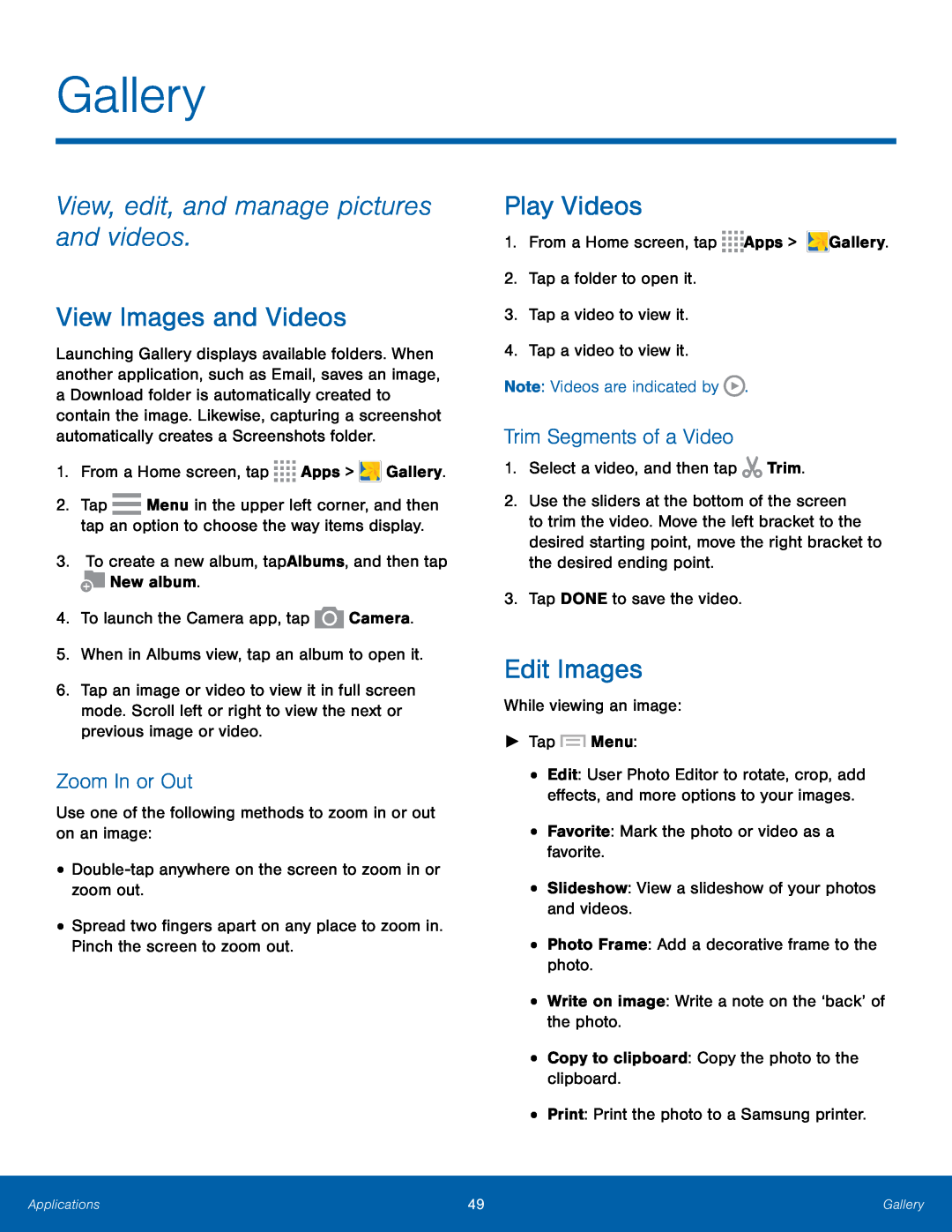 View, edit, and manage pictures and videos Galaxy Note 10.1 2014 Edition T-Mobile