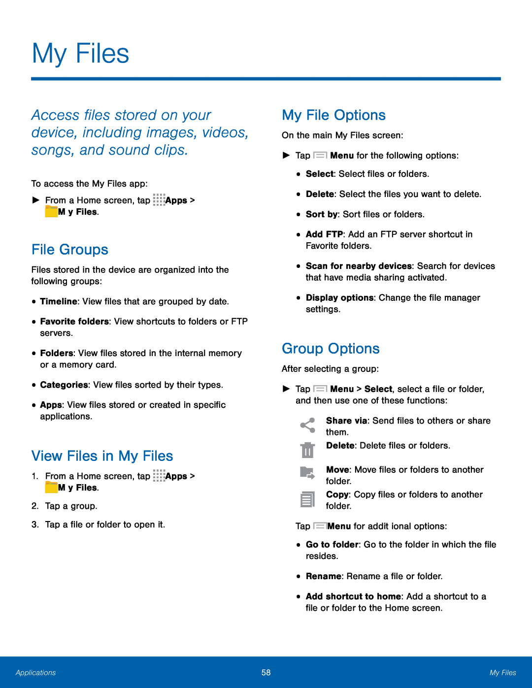 File Groups View Files in My Files