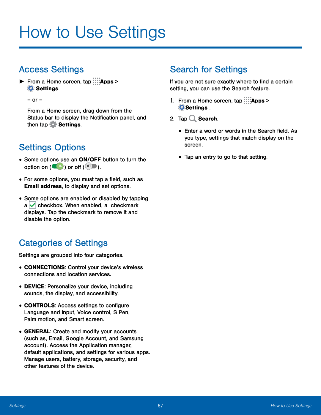 Settings Options Galaxy Note 10.1 2014 Edition T-Mobile