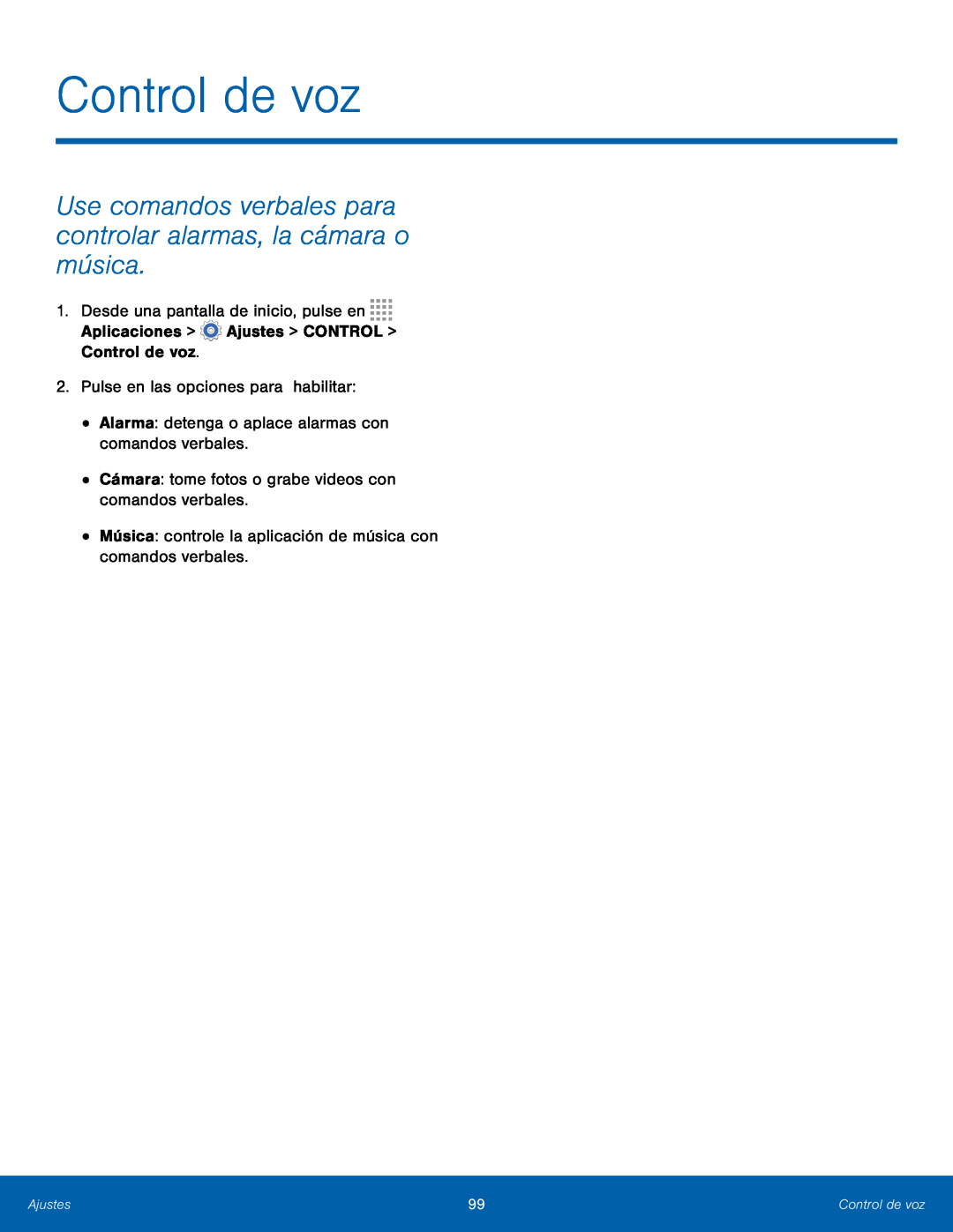 Use comandos verbales para controlar alarmas, la cámara o música Galaxy Note 10.1 2014 Edition T-Mobile