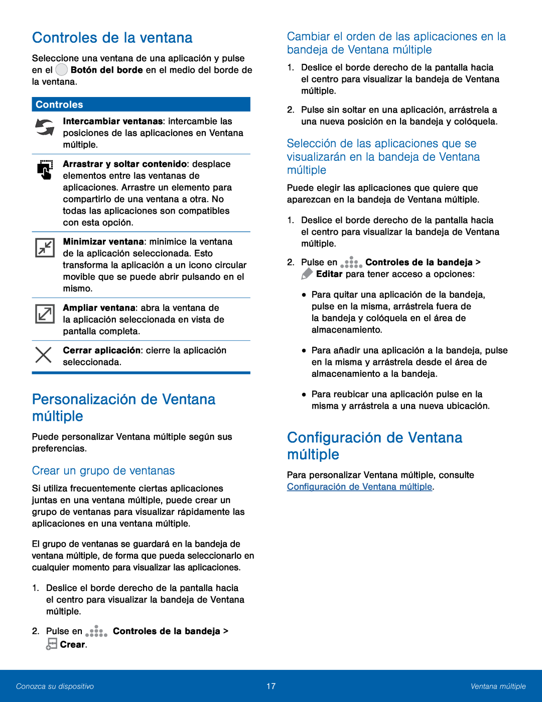 Controles de la ventana Galaxy Note 10.1 2014 Edition T-Mobile