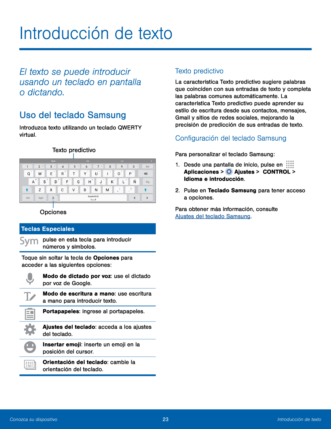 El texto se puede introducir usando un teclado en pantalla o dictando Galaxy Note 10.1 2014 Edition T-Mobile