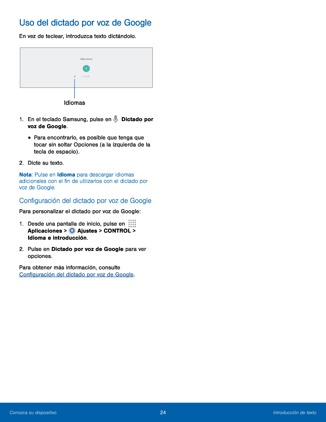 Configuración del dictado por voz de Google Galaxy Note 10.1 2014 Edition T-Mobile