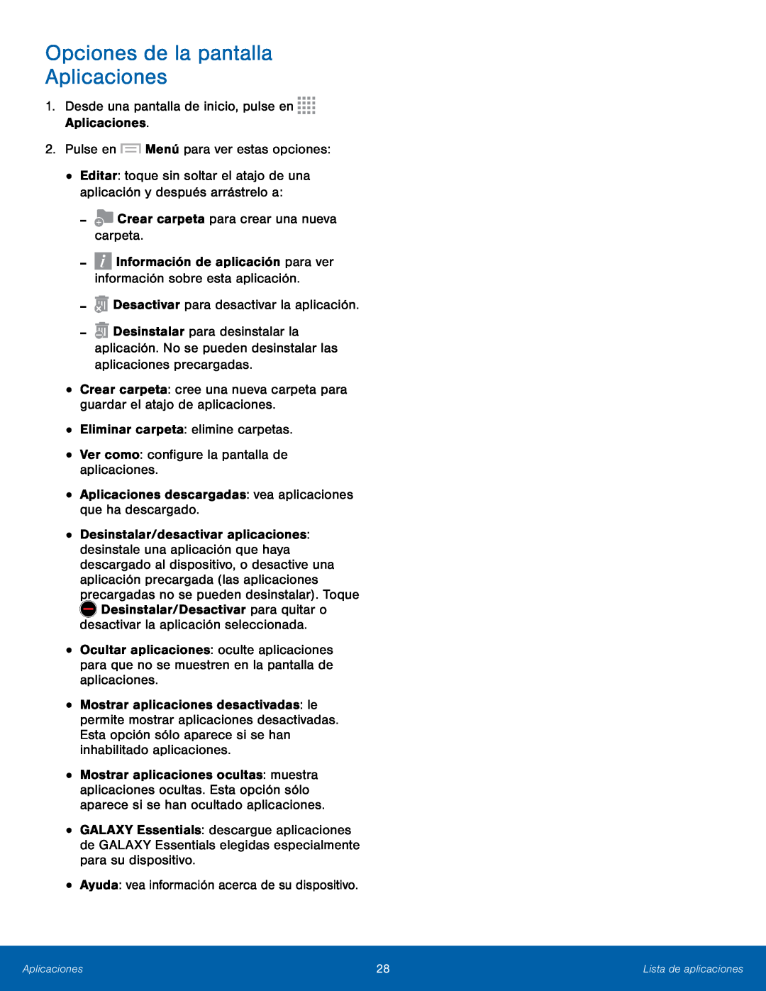 Opciones de la pantalla Galaxy Note 10.1 2014 Edition T-Mobile