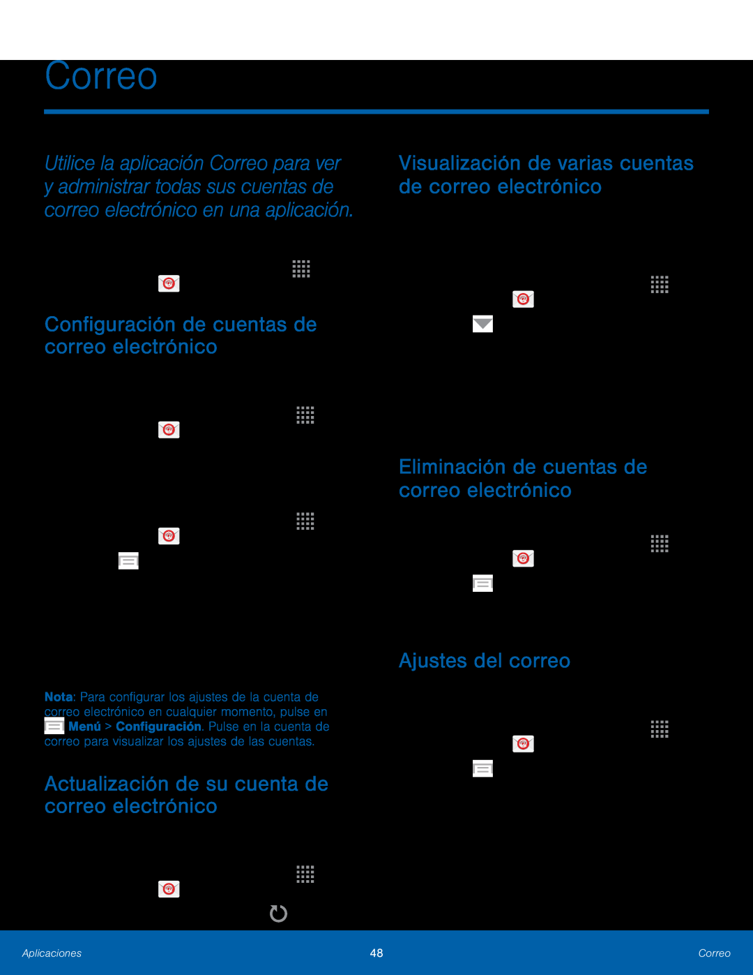 Configuración de cuentas de correo electrónico Actualización de su cuenta de correo electrónico