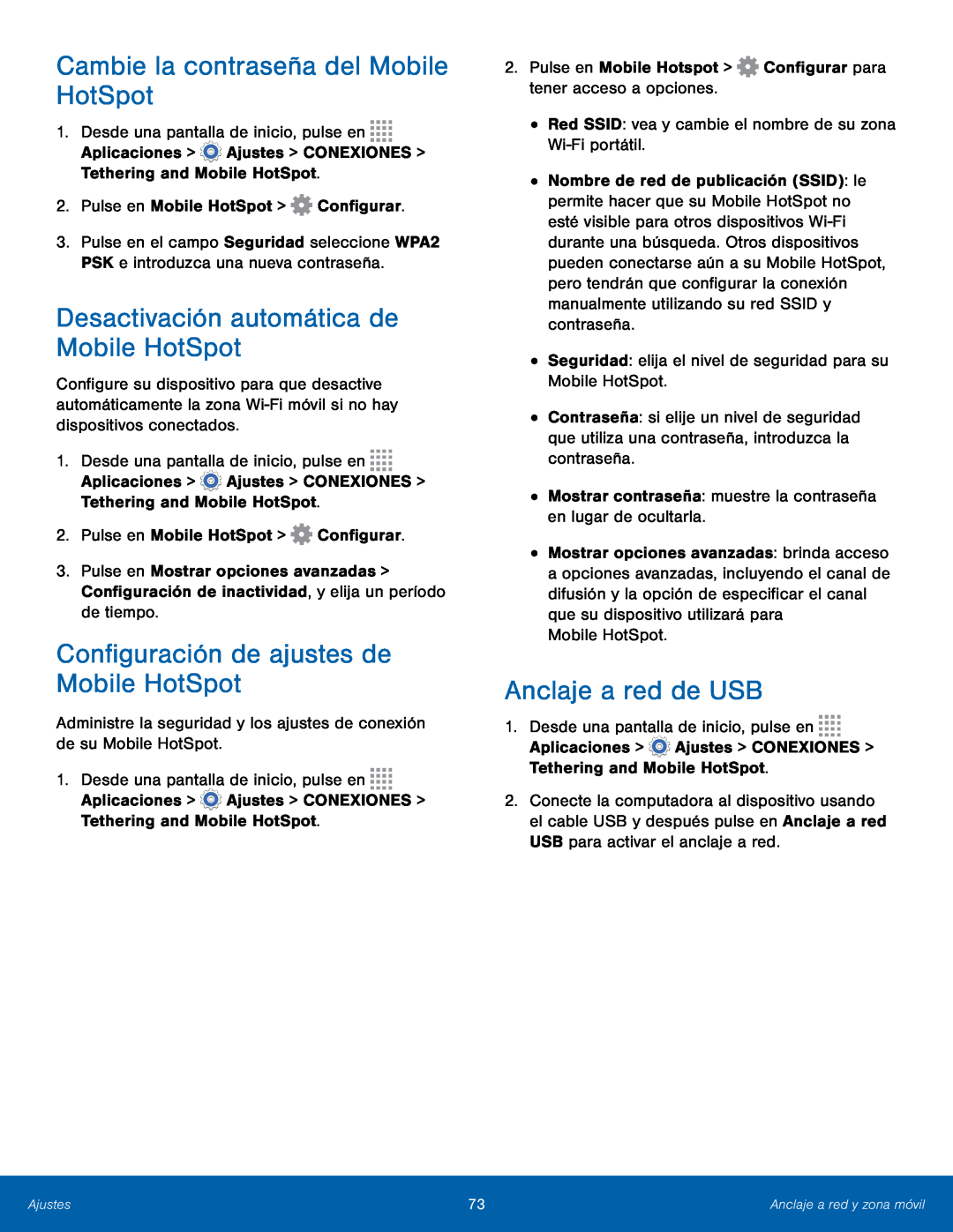 Cambie la contraseña del Mobile HotSpot Desactivación automática de Mobile HotSpot