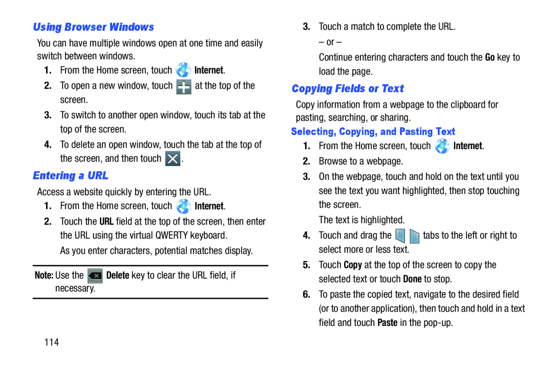 Copying Fields or Text Galaxy Note 10.1 US Cellular