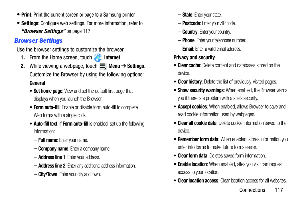 Browser Settings Galaxy Note 10.1 US Cellular