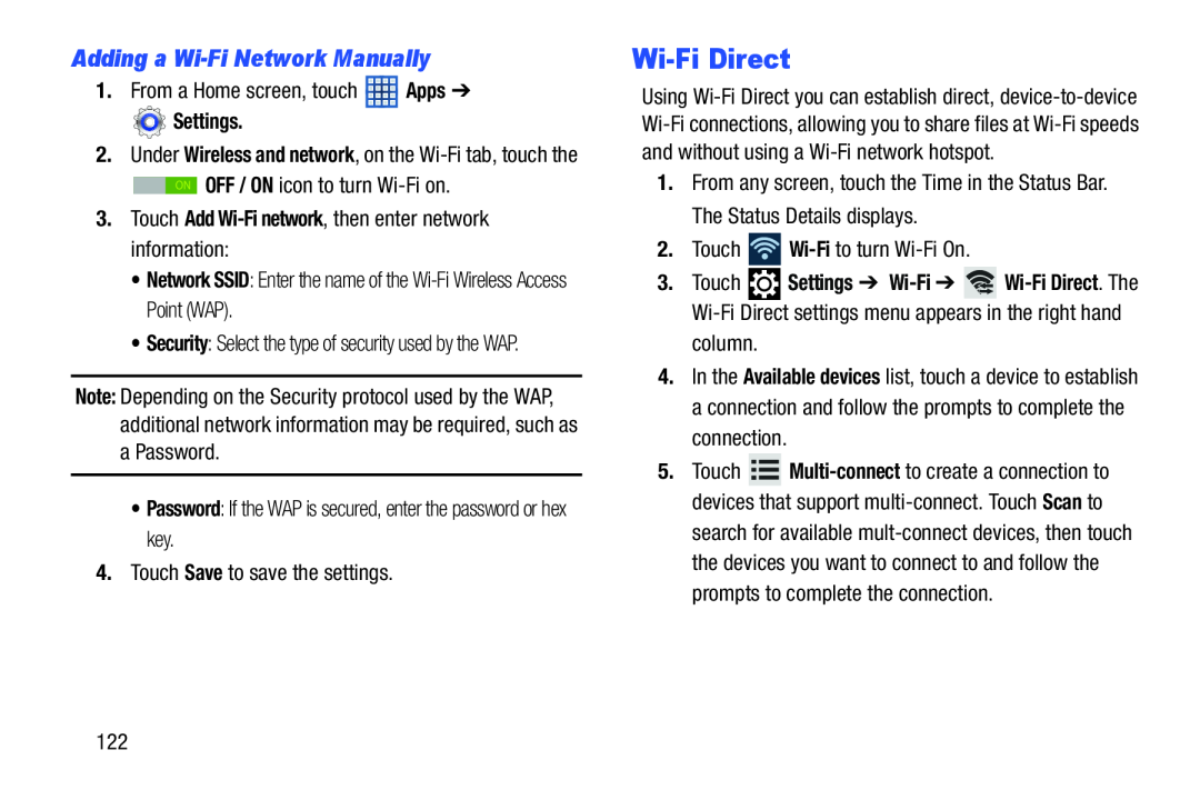 Adding a Wi-FiNetwork Manually Galaxy Note 10.1 US Cellular