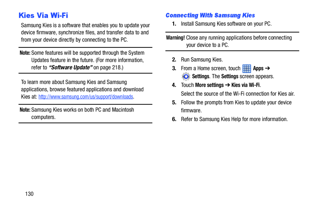 Kies Via Wi-Fi Galaxy Note 10.1 US Cellular