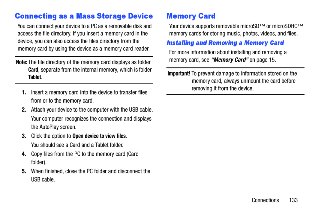 Installing and Removing a Memory Card