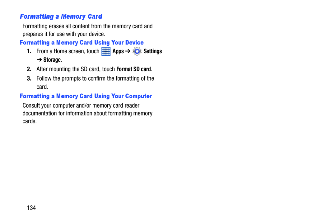 Formatting a Memory Card