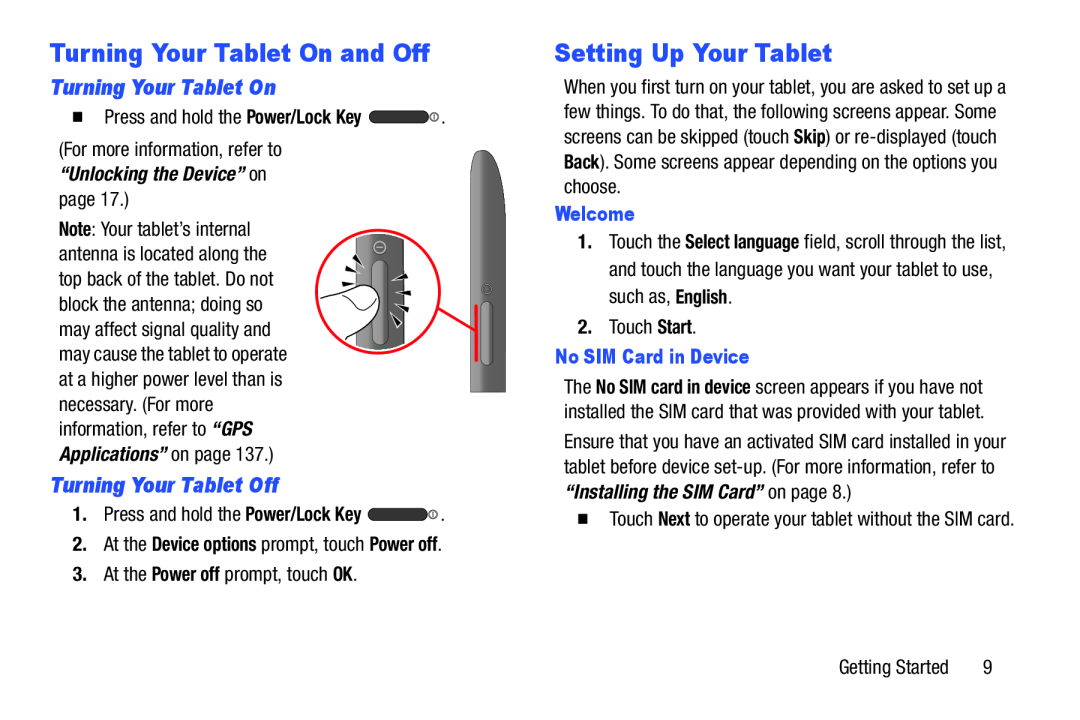 Turning Your Tablet On and Off Galaxy Note 10.1 US Cellular