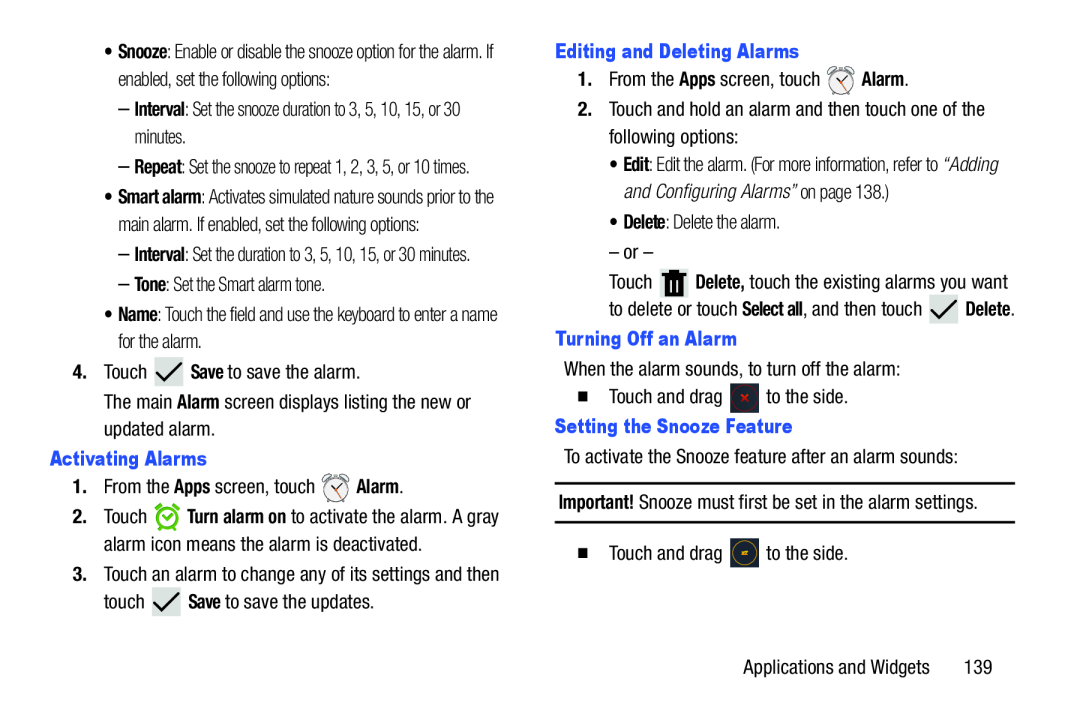 Setting the Snooze Feature Galaxy Note 10.1 US Cellular