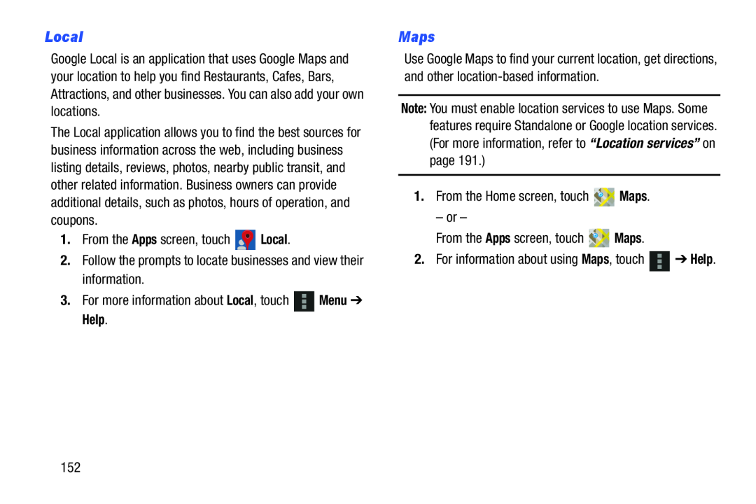 Maps Galaxy Note 10.1 US Cellular