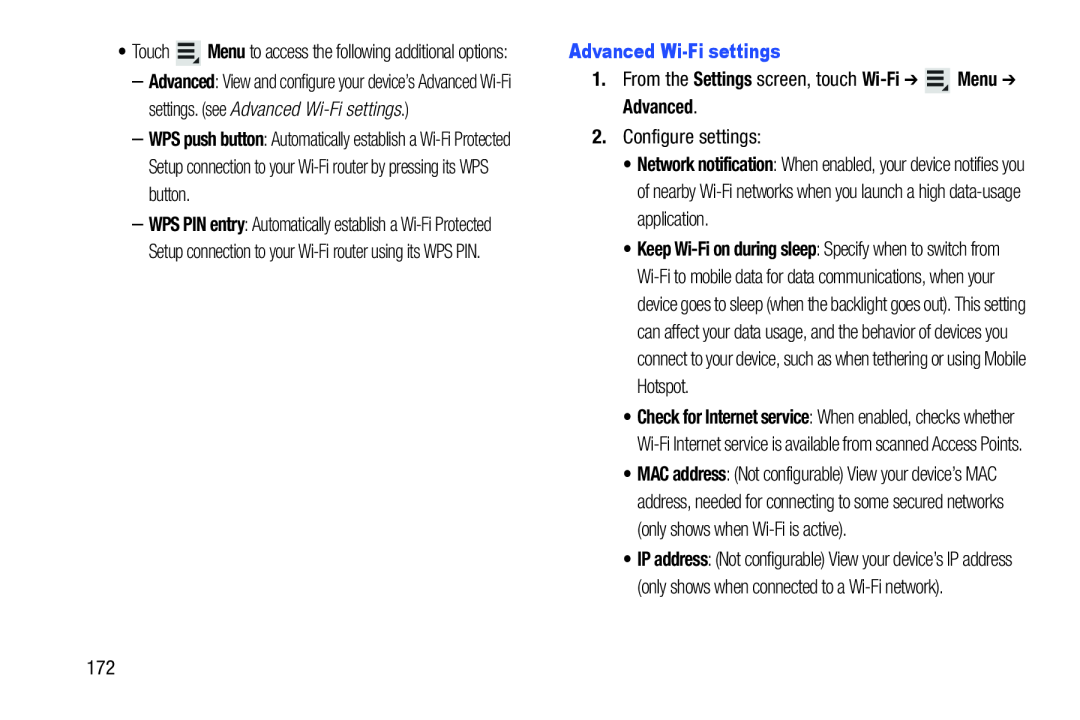 WPS push button Advanced Wi-Fisettings