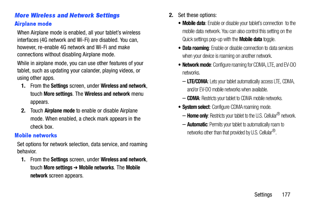 More Wireless and Network Settings