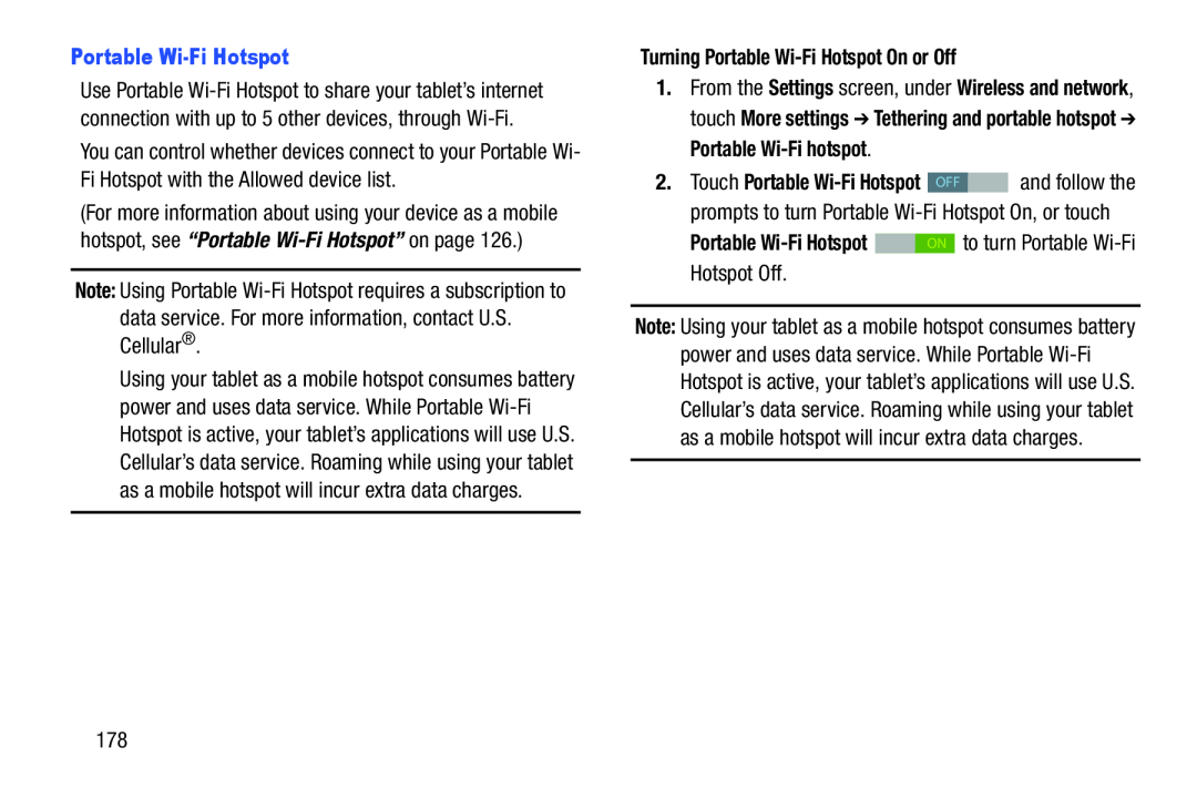 Turning Portable Wi-FiHotspot On or Off Galaxy Note 10.1 US Cellular