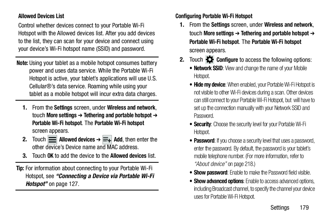 Tethering and portable hotspot Galaxy Note 10.1 US Cellular