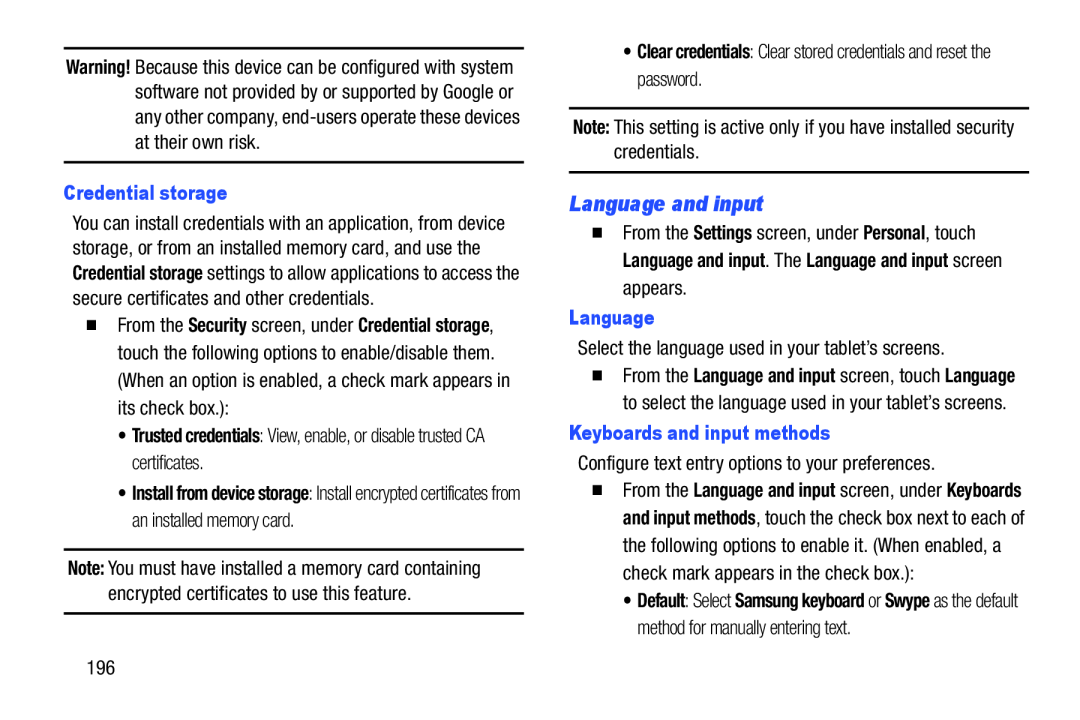 Language and input Galaxy Note 10.1 US Cellular