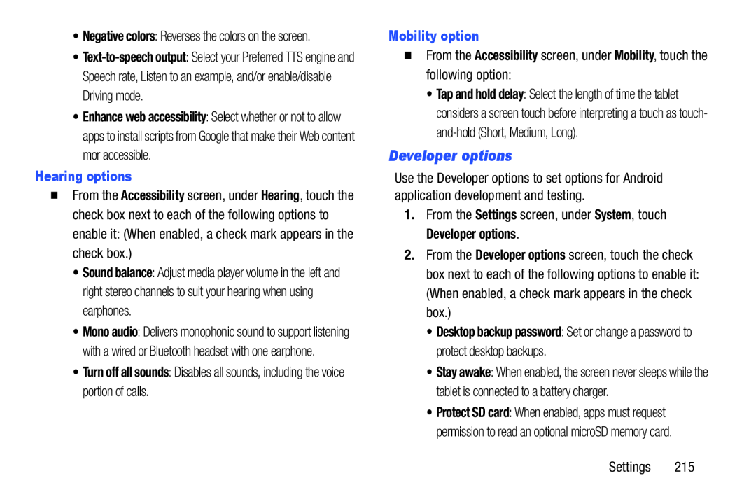 Developer options Galaxy Note 10.1 US Cellular