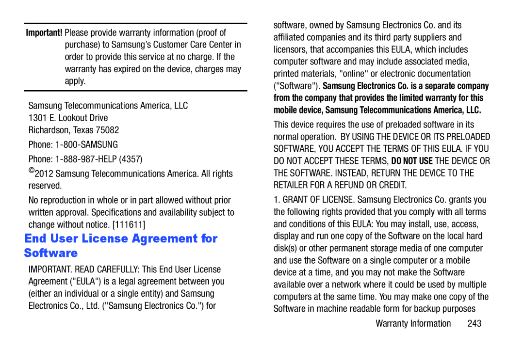 End User License Agreement for Software Galaxy Note 10.1 US Cellular