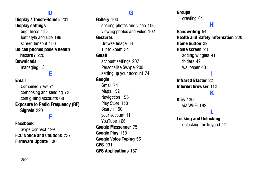 Display / Touch-Screen Display settings