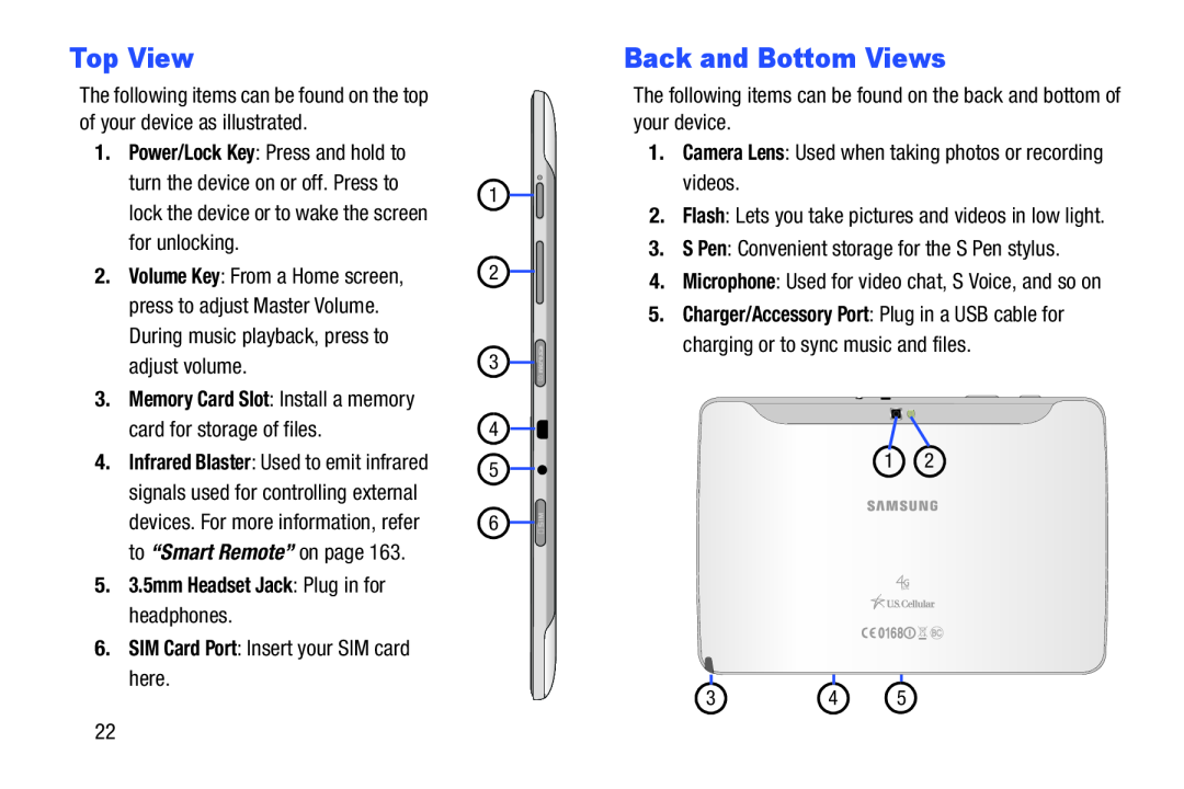 Top View Galaxy Note 10.1 US Cellular