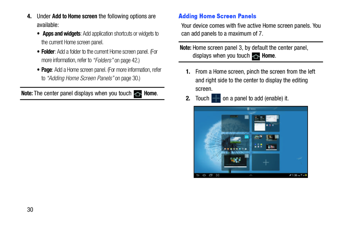 Adding Home Screen Panels Galaxy Note 10.1 US Cellular