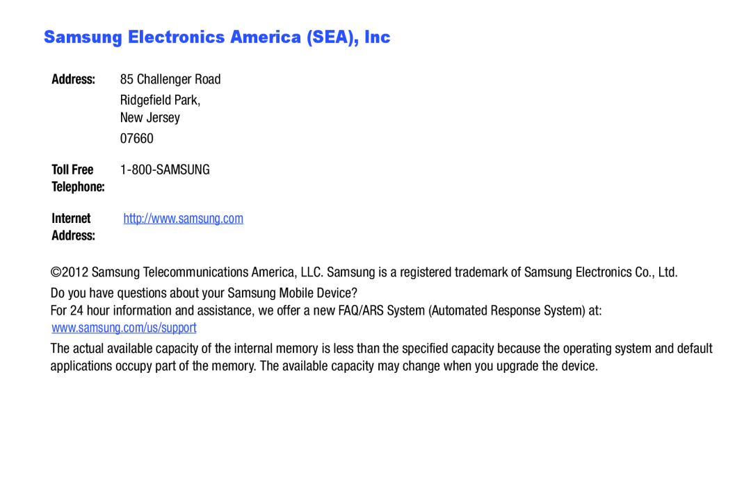 Samsung Electronics America (SEA), Inc Galaxy Note 10.1 US Cellular