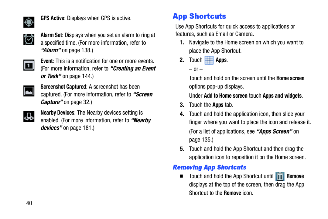 App Shortcuts Galaxy Note 10.1 US Cellular