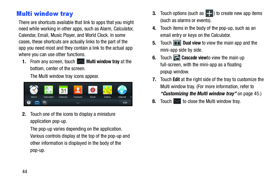 Multi window tray