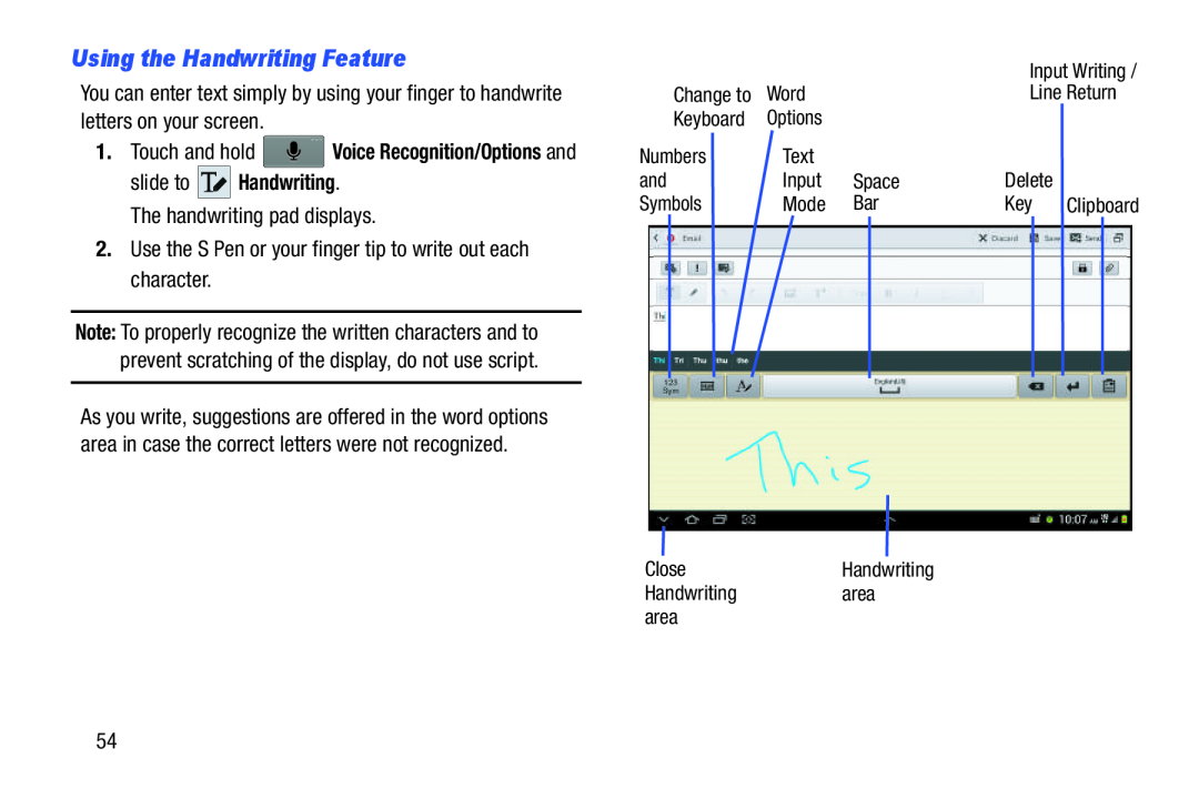 Using the Handwriting Feature Galaxy Note 10.1 US Cellular