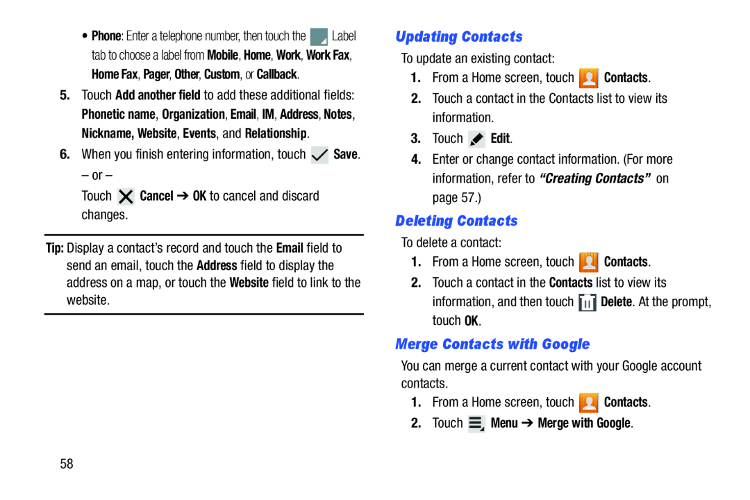 Merge Contacts with Google Galaxy Note 10.1 US Cellular