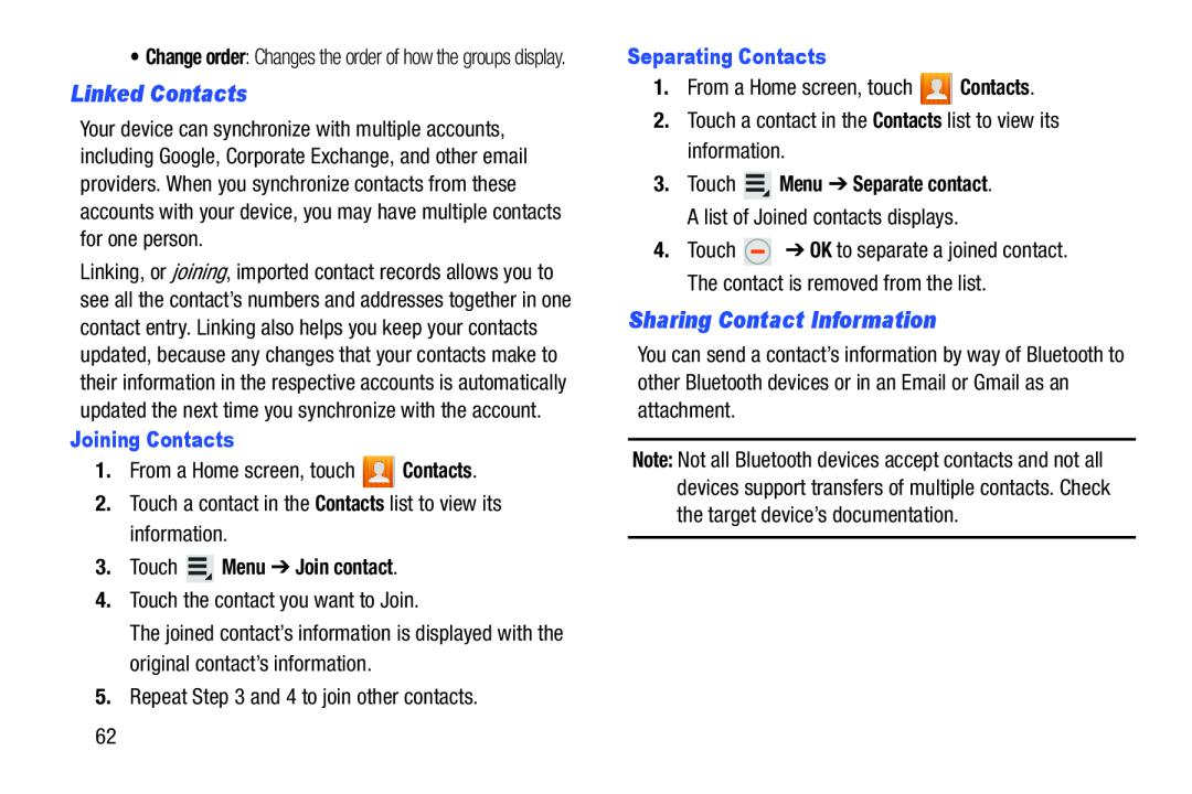 Linked Contacts Sharing Contact Information