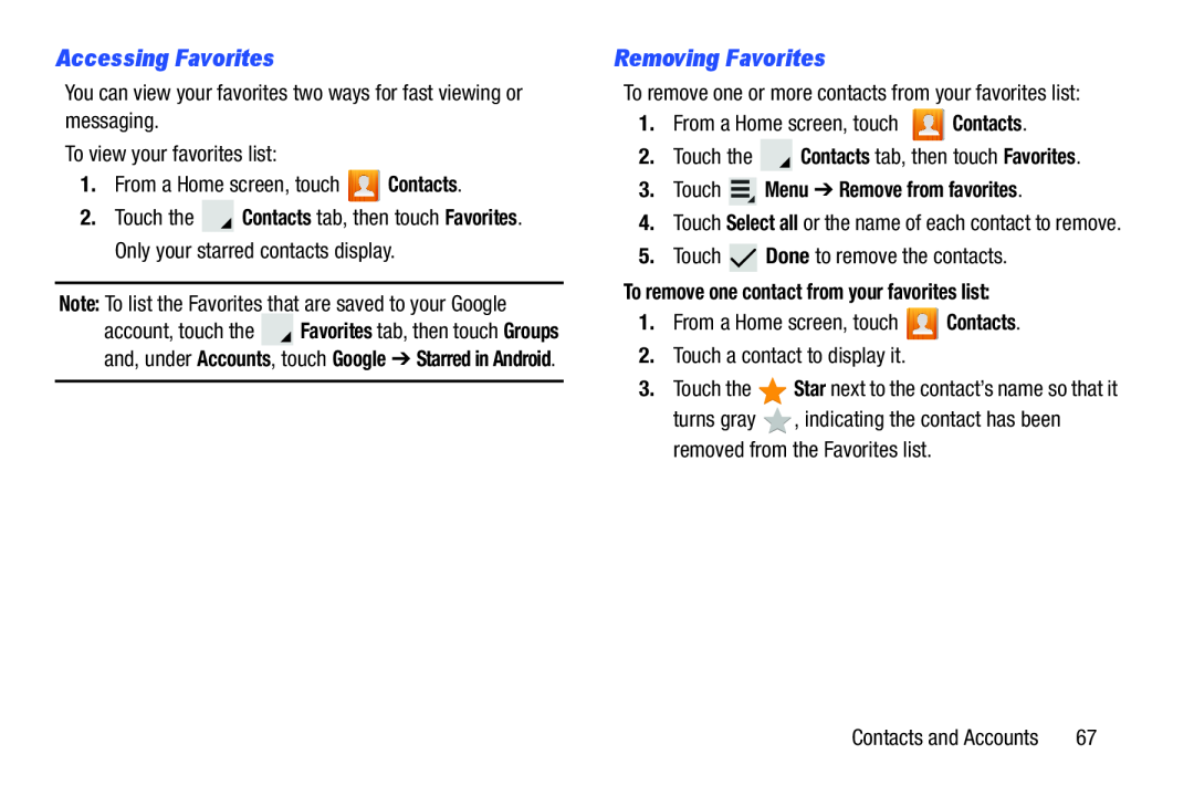 Accessing Favorites Galaxy Note 10.1 US Cellular