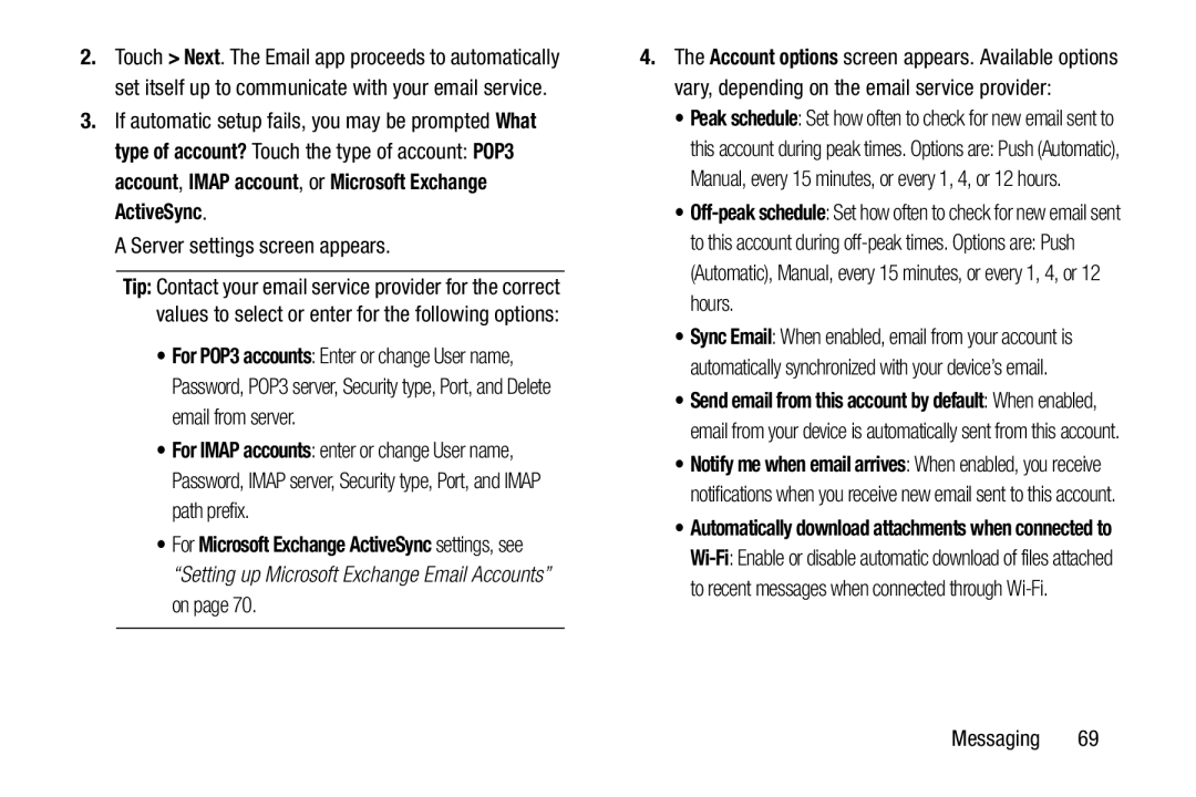 IMAP account Galaxy Note 10.1 US Cellular