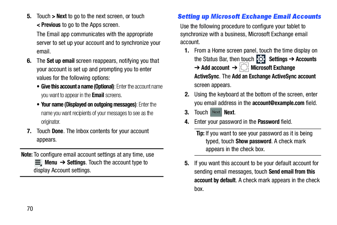 Setting up Microsoft Exchange Email Accounts Galaxy Note 10.1 US Cellular